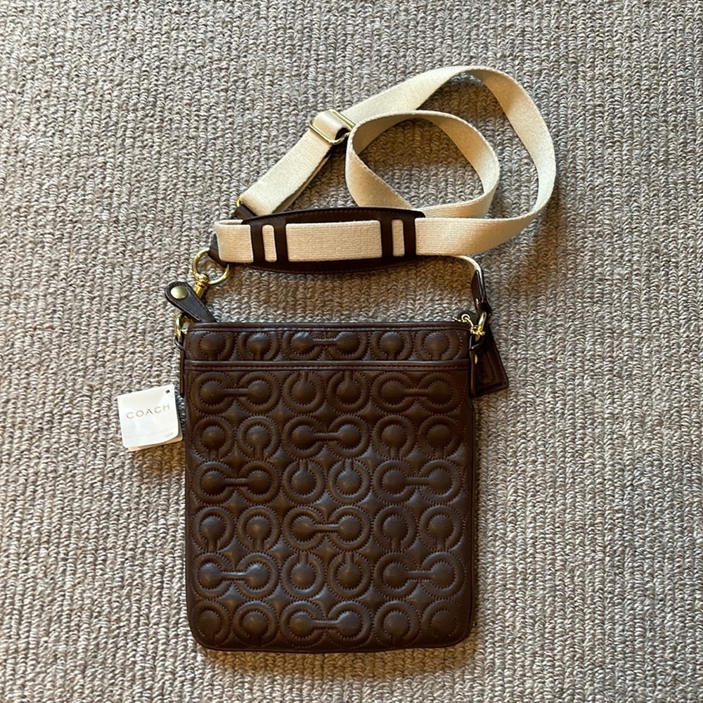 Coach logo crossbody leather purse